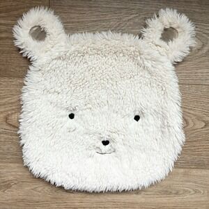 Pottery Barn Kids Soft White Ivory Bear Head Security Blanket Lovey Thumbie